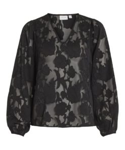 Vila Sirid V-Neck Top Black