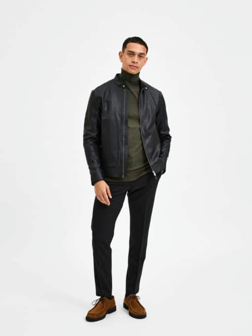 Selected Homme Archive Classic Leather Jacket Black