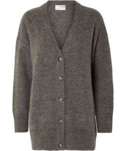 Selected Femme Maline Knit Cardigan Medium Grey Melange