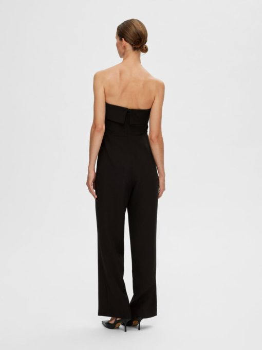 Selected Femme Vinelle Strap Jumpsuit Black