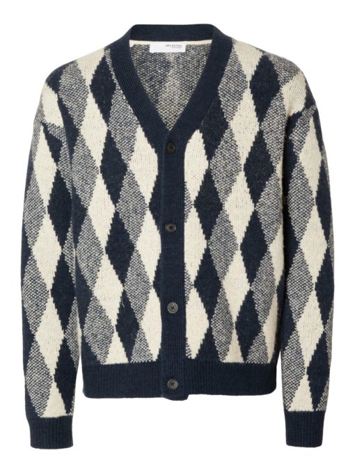 Selected Homme Loose Knit Cardigan Sky Captain