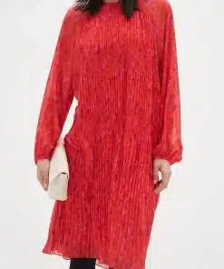 InWear Lendra Dress Red Plisse Strokes