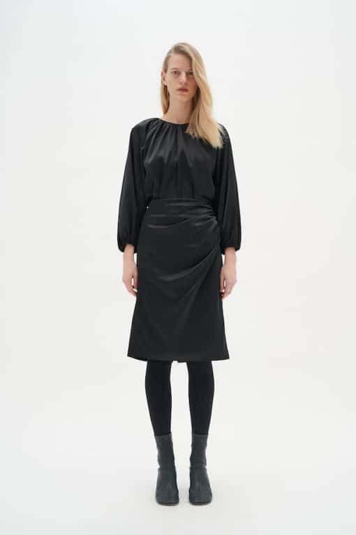 InWear Zilky Drape Skirt Black
