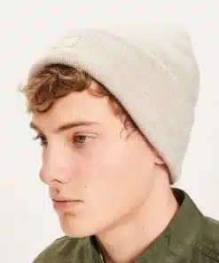 Knowledge Cotton Apparel Leaf Organic Wool Beanie Natural Melange