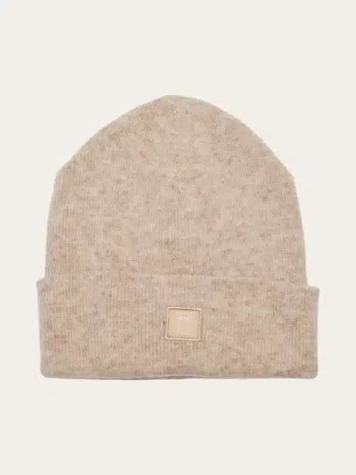 Knowledge Cotton Apparel Leaf Organic Wool Beanie Natural Melange