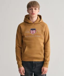 Gant Teens Archive Shield Hood Burnt Sugar