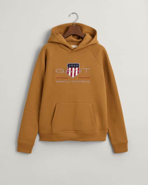 Gant Teens Archive Shield Hood Burnt Sugar