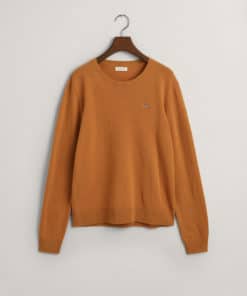 Gant Teens Shield Lambswool Crew Neck Burnt Sugar