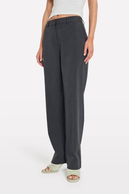 Envii Enkafir Pants Grey Melange Pinstripe
