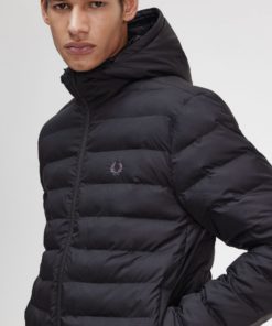 Fred Perry Hooded Insulated Jacket Black