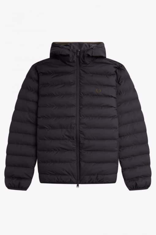 Fred Perry Hooded Insulated Jacket Black