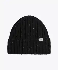 Les Deux Wells Fleck Rib Beanie Black