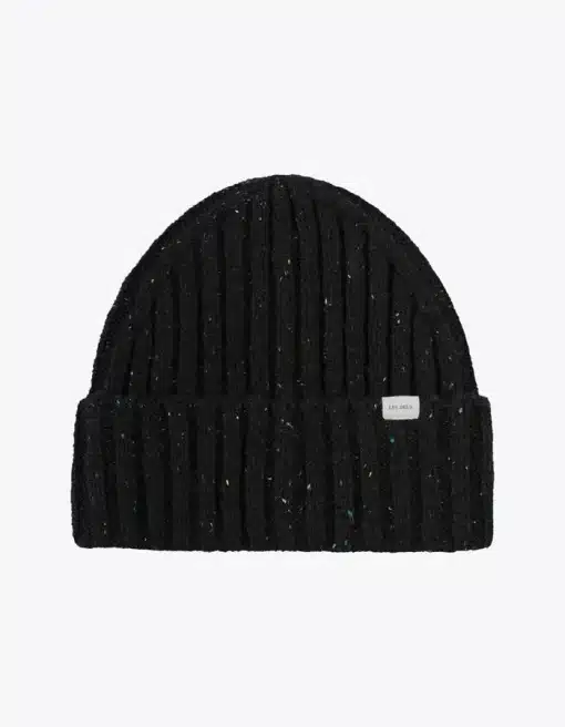 Les Deux Wells Fleck Rib Beanie Black