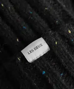 Les Deux Wells Fleck Rib Beanie Black