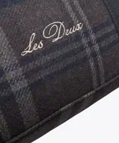 Les Deux Check Wool Weekend Bag Coffee Brown/Dark Grey