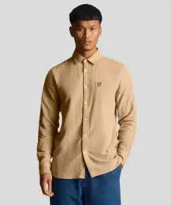 Lyle & Scott Grid Texture Shirt Cairngorms Khaki