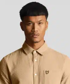 Lyle & Scott Grid Texture Shirt Cairngorms Khaki