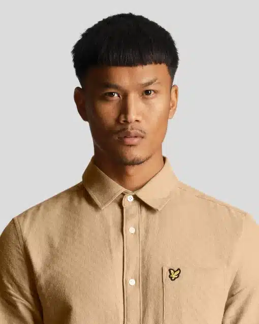 Lyle & Scott Grid Texture Shirt Cairngorms Khaki