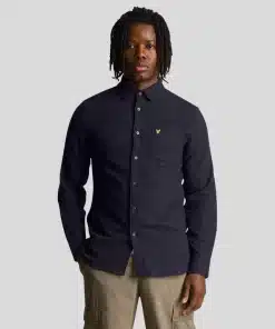 Lyle & Scott Grid Texture Shirt Dark Navy