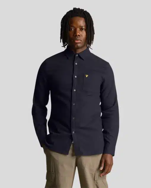 Lyle & Scott Grid Texture Shirt Dark Navy