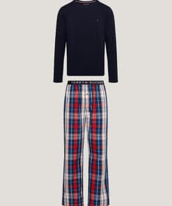Tommy Hilfiger Long Sleeve Loungewear Set Desert Sky/Tommy Tartan