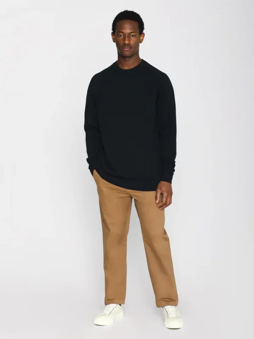 Knowledge Cotton Apparel Karl Merino Knit Total Eclipse