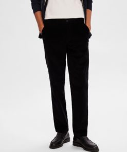 Selected Homme Straight Miles Corduroy Pants Black