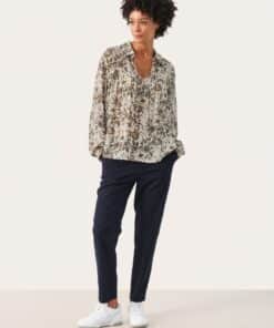 Part Two Faya Blouse Dusky Green Fleur Print