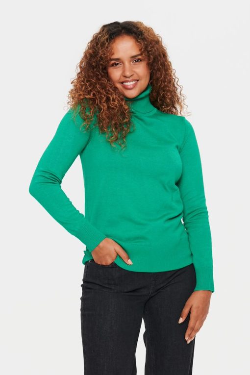Saint Tropez Milasz Rollneck Pullover Verdant Green Melange