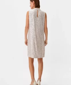 Comma, Sequin Dress Beige