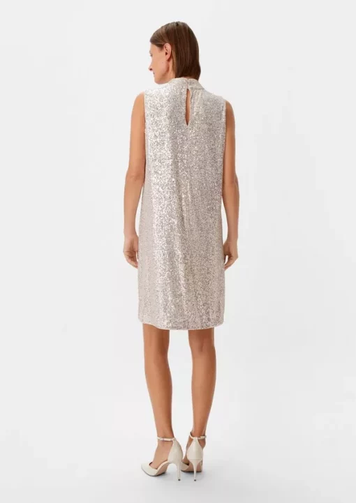 Comma, Sequin Dress Beige