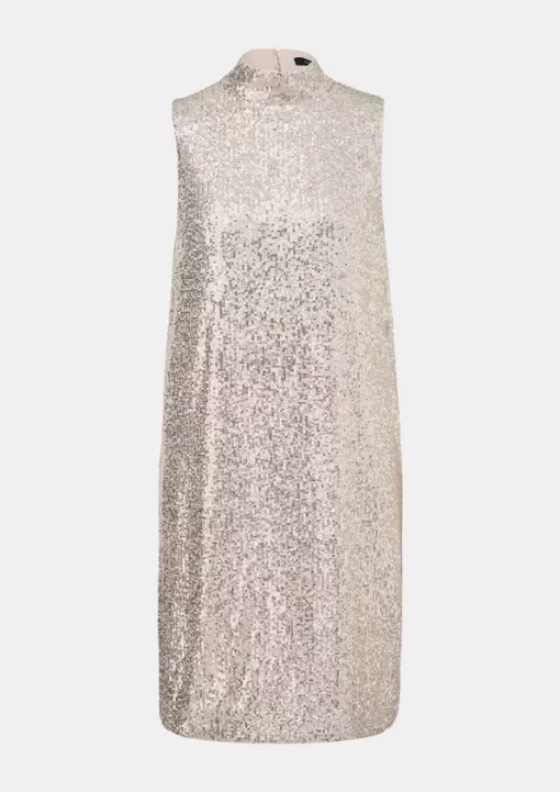 Comma, Sequin Dress Beige