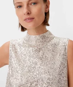 Comma, Sequin Dress Beige