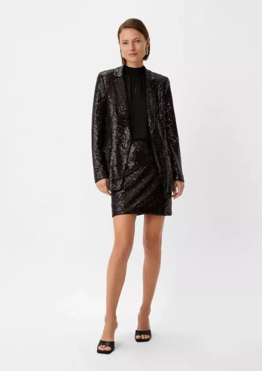 Comma, Sequin Blazer Black