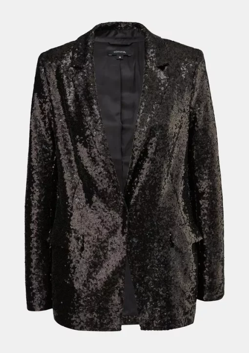 Comma, Sequin Blazer Black