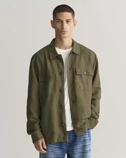 Gant Twill Overshirt Juniper Green