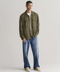 Gant Twill Overshirt Juniper Green