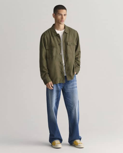 Gant Twill Overshirt Juniper Green