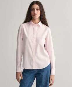 Gant Woman Reg Poplin Striped Shirt Light Pink