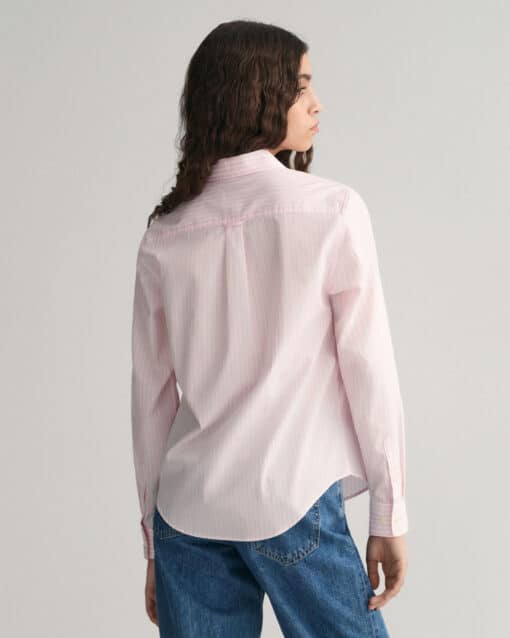 Gant Woman Reg Poplin Striped Shirt Light Pink