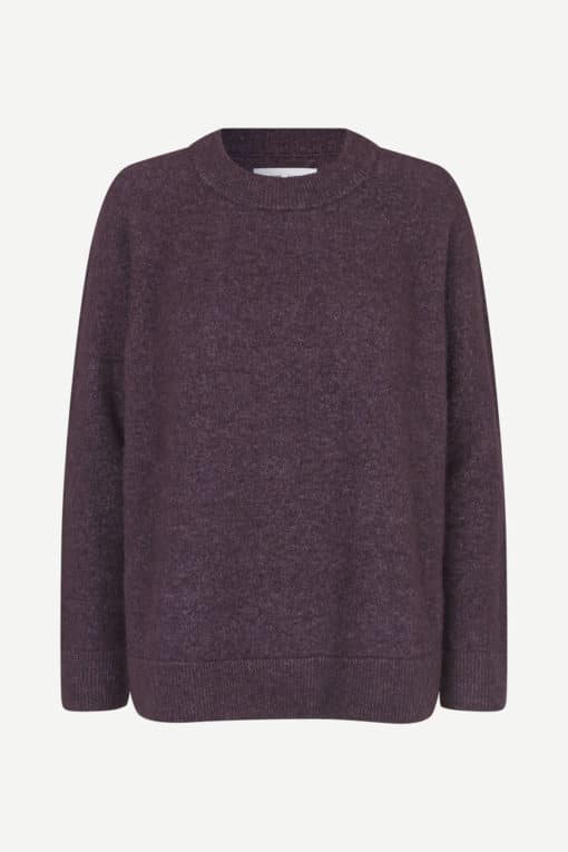 Samsøe Samsøe Nor O-N Long Knit Plum Perfect