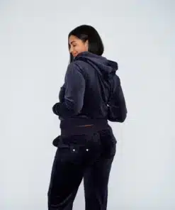 Juicy Couture Classic Velour Robertson Zip Hoodie Night Sky