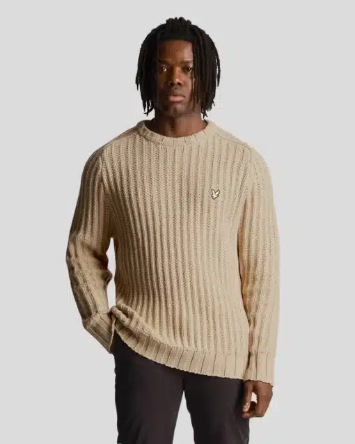 Lyle & Scott Premium Vintage Heavy Knit Jumper Discovery Khaki