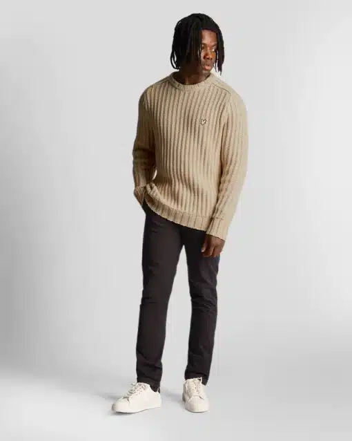 Lyle & Scott Premium Vintage Heavy Knit Jumper Discovery Khaki