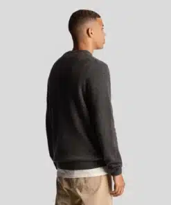 Lyle & Scott Crew Neck Lambswool Blend Jumper Gunmetal Marl