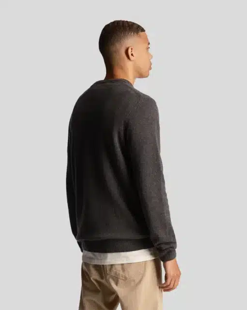 Lyle & Scott Crew Neck Lambswool Blend Jumper Gunmetal Marl