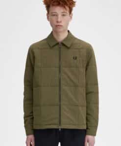 Fred Perry Quilted Overshirt Uniform Green