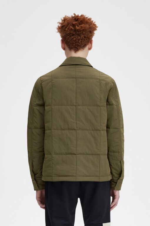 Fred Perry Quilted Overshirt Uniform Green