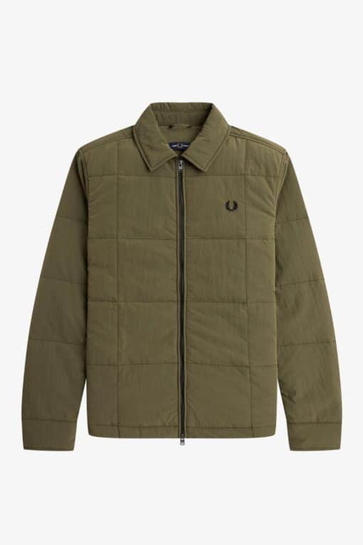 Fred Perry Quilted Overshirt Uniform Green