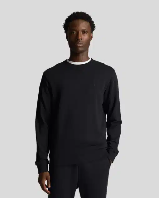 Lyle & Scott Tonal Eagle Crew Neck Sweatshirt Jet Black